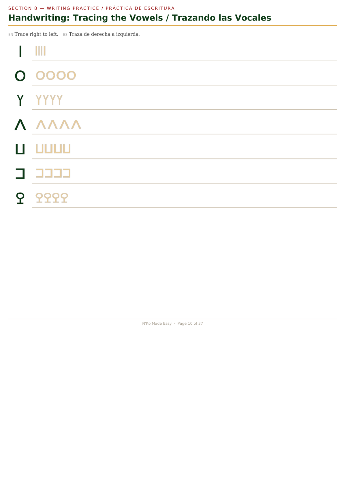 N'Ko Made Easy — A Beginner's Reading & Writing Workbook (N'Ko + English, PDF)