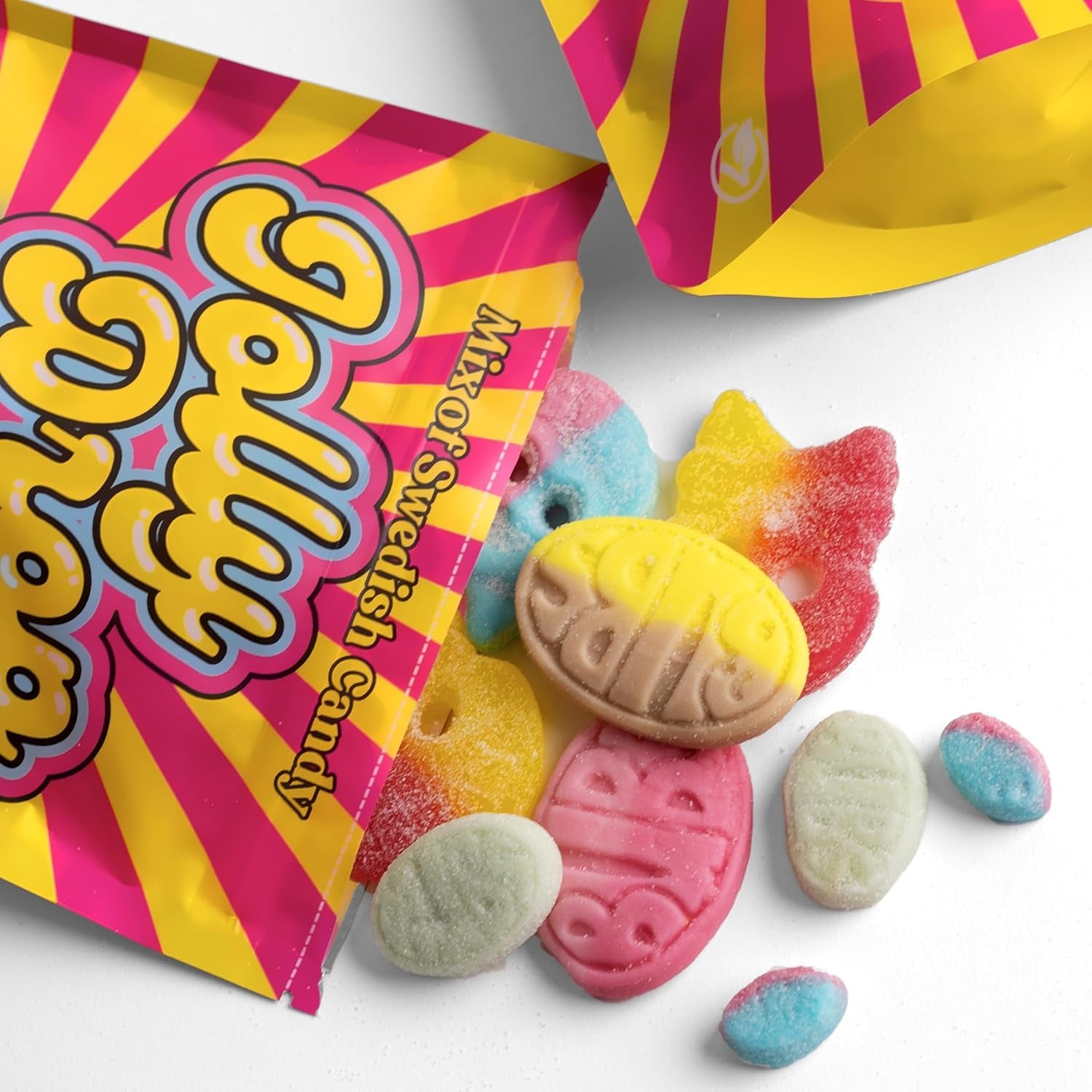 Authentic Bubs Swedish Candy Mix 1/2LB Sweet & Sour Bubs Candy – Jolly Drop | Soft & Chewy Swedish Candy' Vegan Gelatin Free Gummy Candy Imported from Sweden Comes in Resealable Bag, Bubs Candy