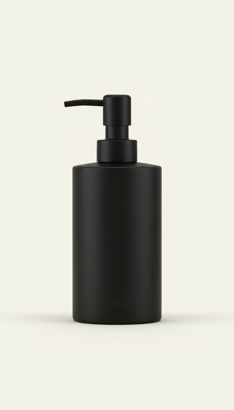Matte black soap dispenser with weighted base