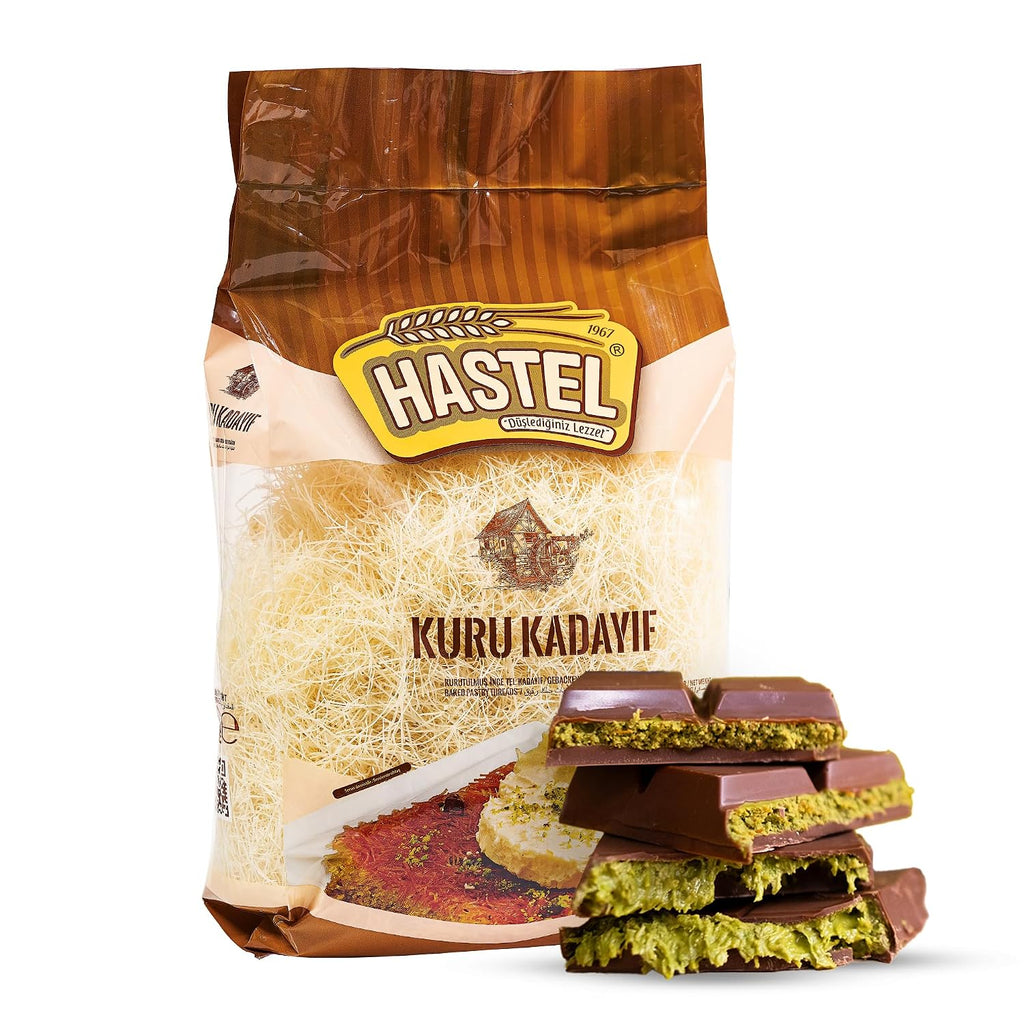 Premium Dried Kataifi Shredded Fillo Dough 1.1 Lb (500 Gr) Perfect for Viral Dubai Chocolate Bar Pistachio Kunafa Knafeh Phyllo Dough for Pastries Milky Desserts Pastry Kadayif Crispy Noodles