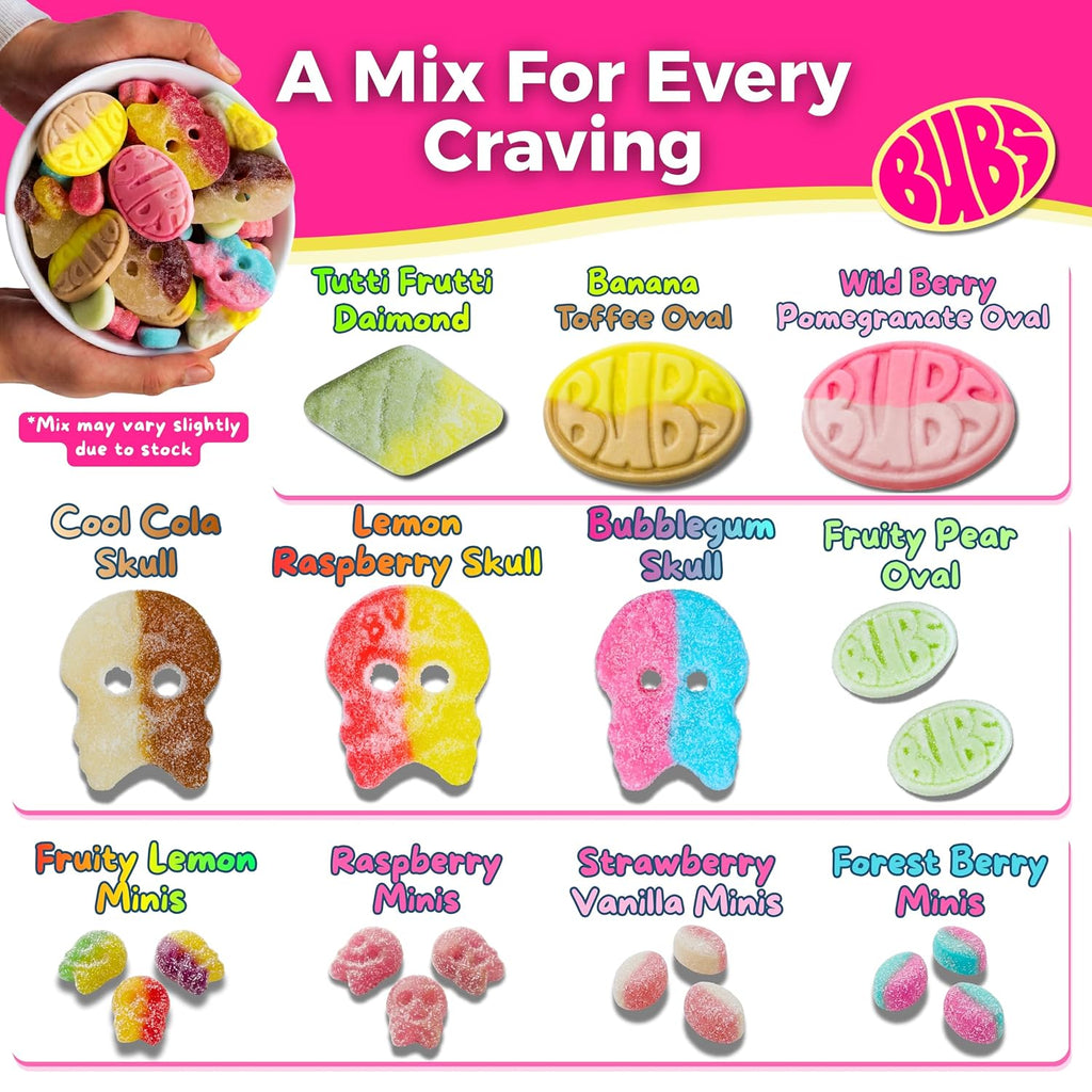 Authentic Bubs Swedish Candy Mix 1/2LB Sweet & Sour Bubs Candy – Jolly Drop | Soft & Chewy Swedish Candy' Vegan Gelatin Free Gummy Candy Imported from Sweden Comes in Resealable Bag, Bubs Candy